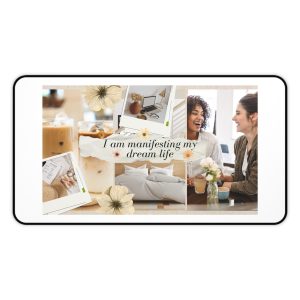 I am Manifesting My Dream Life™ Custom Photo Vision Board Desk mat - Personalized Manifestation Desk Pad - Sizes 12x22, 16x32